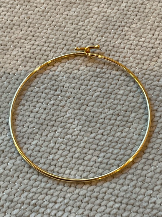 jBloom Jewelry - Jbloom Gold-Tone Stainless Steel Simple Hoop Charm Bangle Bracelet